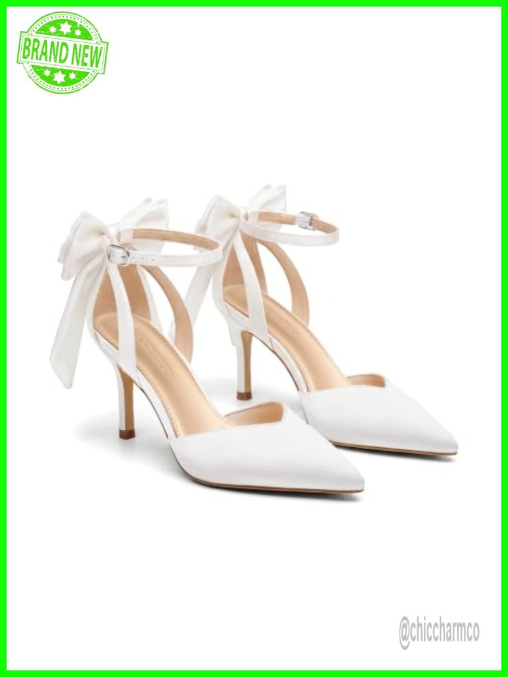 Women's Kitten Heel Pumps Bow Ankle Strap Pointed Toe Satin Dress Shoes